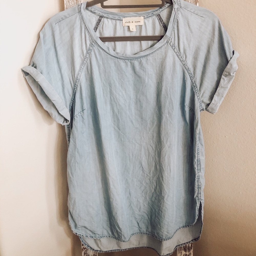 Anthropologie Cloth & Stone Chambray Top